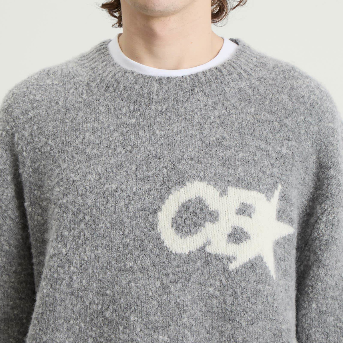 Cole Buxton Men's CB Star Knit Sweater in Grey