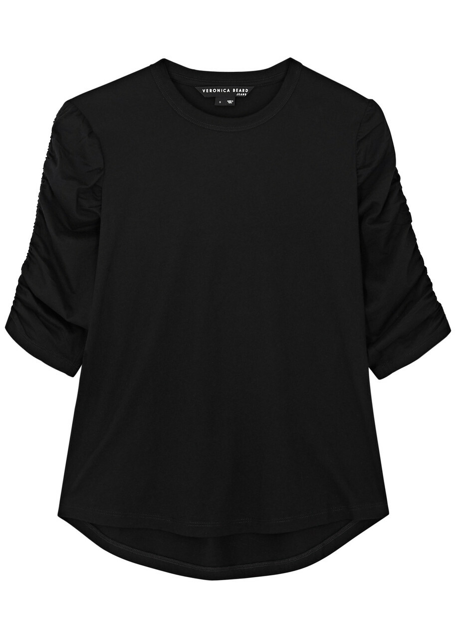 Veronica Beard Waldorf Cotton T-shirt Black