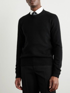 TOM FORD - Logo-Embroidered Knitted Cashmere Sweater - Black