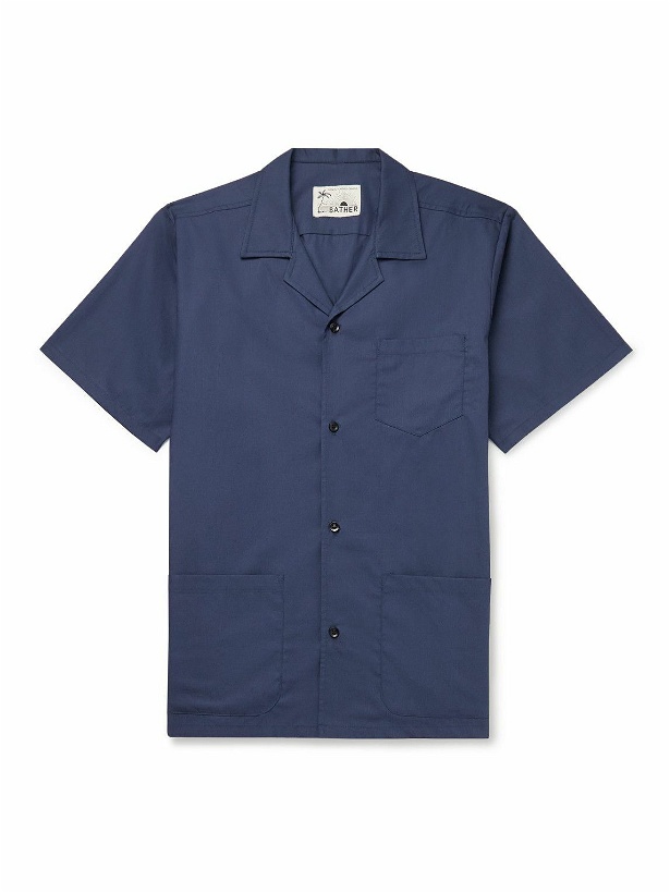 Photo: Bather - Traveler Camp-Collar Cotton-Blend Poplin Shirt - Blue
