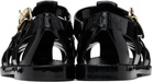 Moschino Black Jelly Lettering Logo Sandals