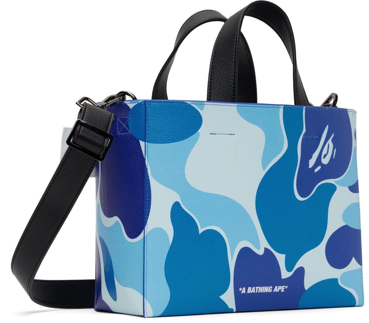 BAPE Blue ABC Camo PU Leather Bag