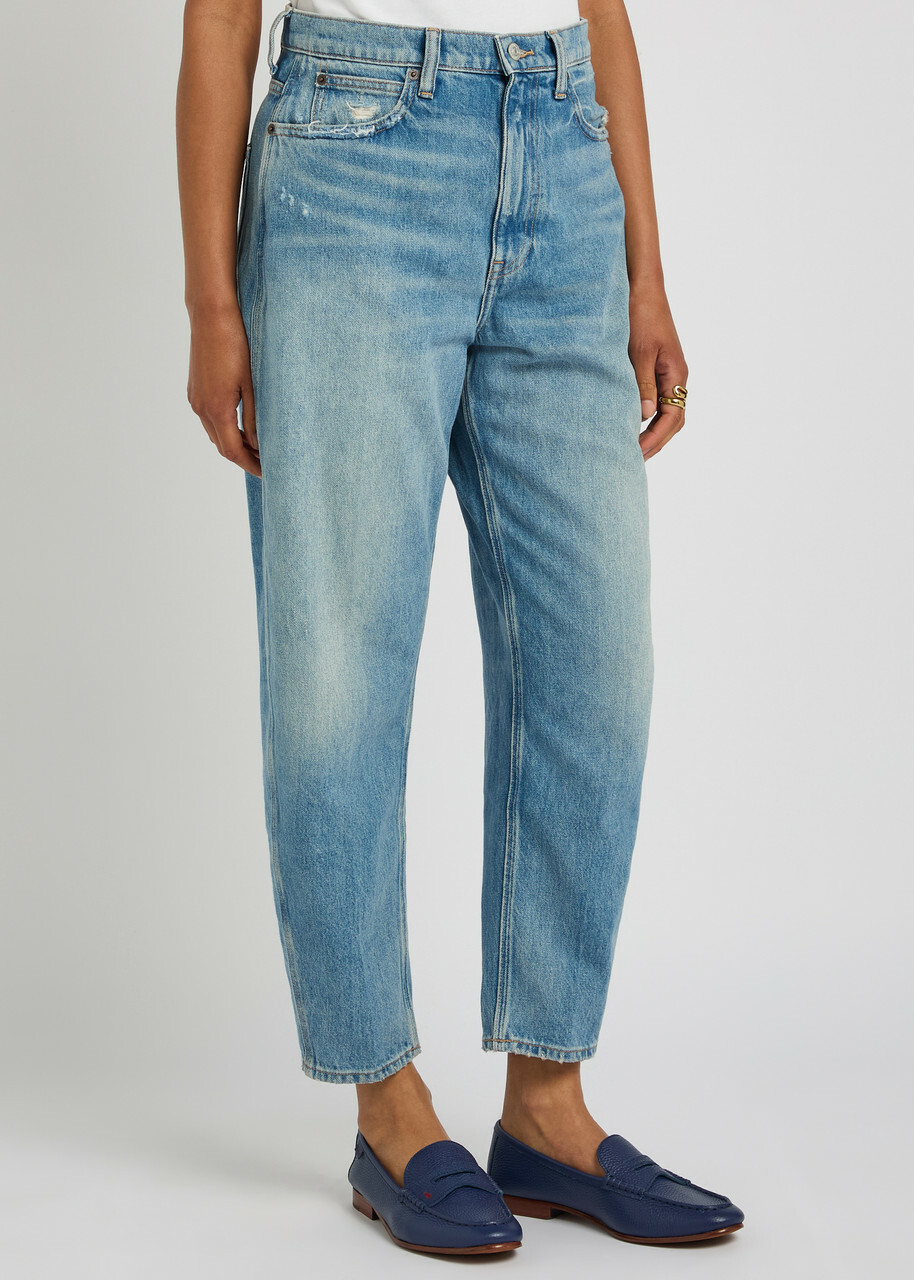 Polo Ralph Lauren Distressed Straight-leg Ankle Jeans Blue