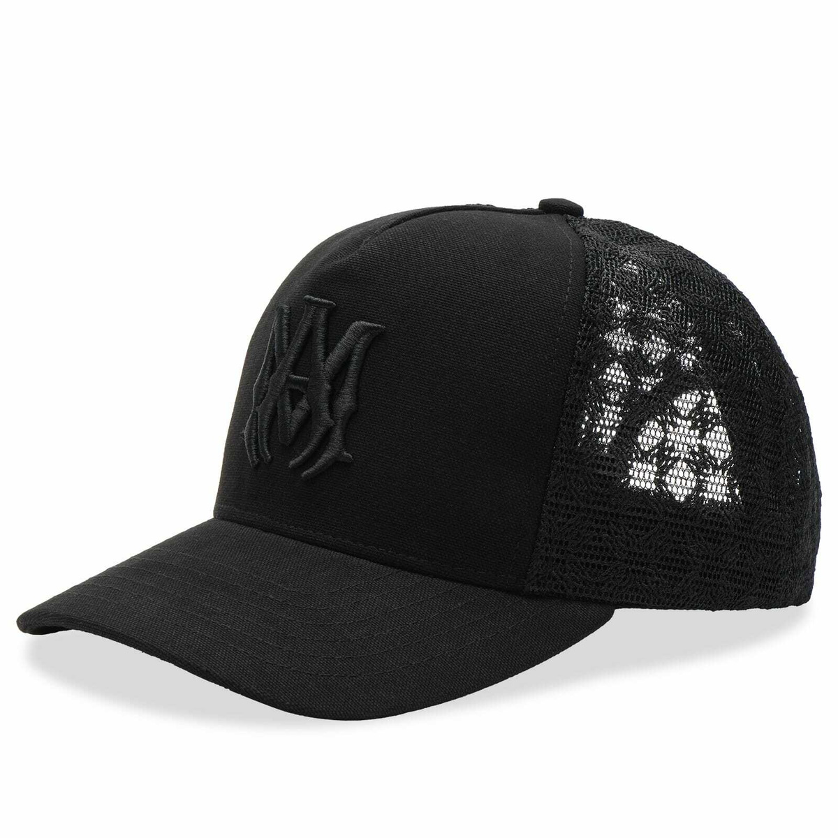 AMIRI Men's MA Trucker Cap in Black/Carolina Blue Amiri