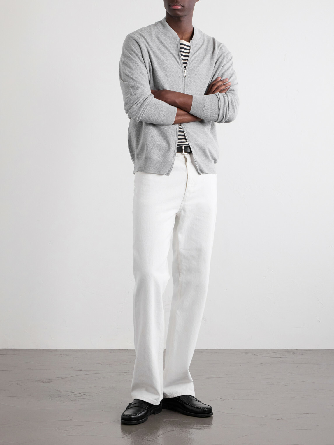 John Smedley - 16.Singular Merino Wool Zip-Up Cardigan - Gray