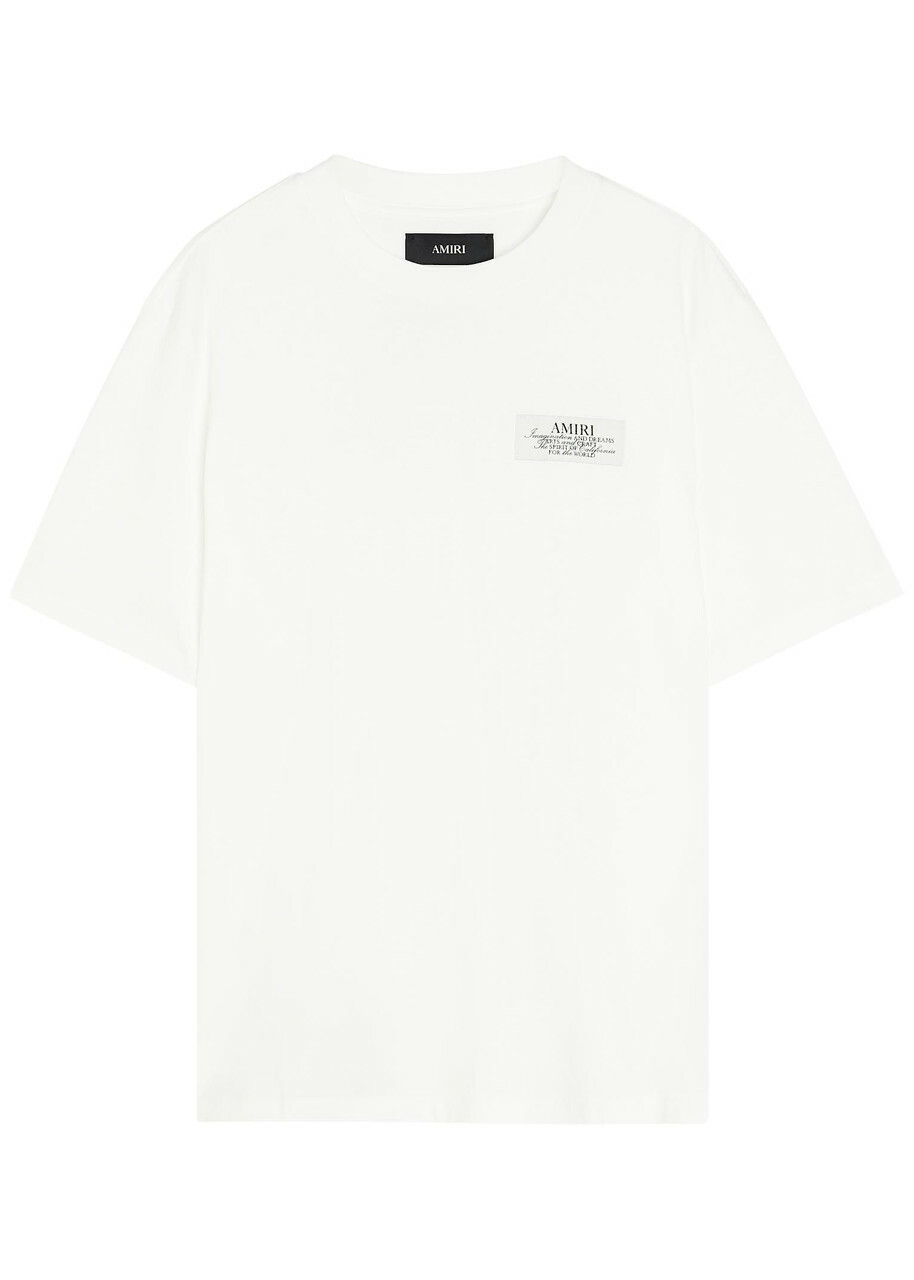 Amiri Spirit Logo-appliquéd Cotton T-shirt Ivory