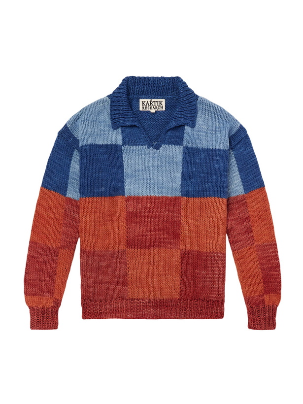Photo: Kartik Research - Patchwork Knitted Wool Sweater - Red