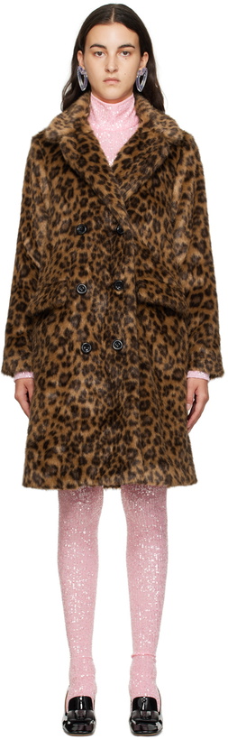 Photo: Anna Sui Brown Leopard Faux-Fur Coat