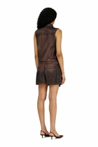 Diesel Minidress in fluid coated denim - Dresses Womens in Brown