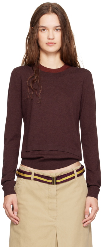 Photo: 3.1 Phillip Lim Burgundy Double Layer Back Keyhole Sweater