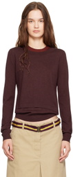 3.1 Phillip Lim Burgundy Double Layer Back Keyhole Sweater