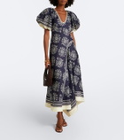 Alémais Banderra floral linen midi dress