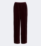 Asceno Austin velvet wide-leg pants