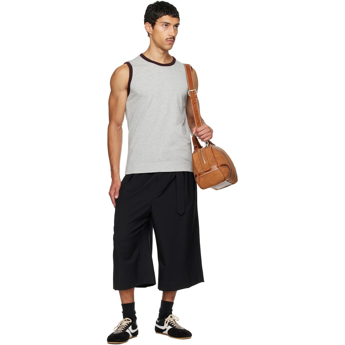 Dries Van Noten Gray Cotton Tank Top