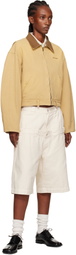 We11done Beige Washed Work Jacket