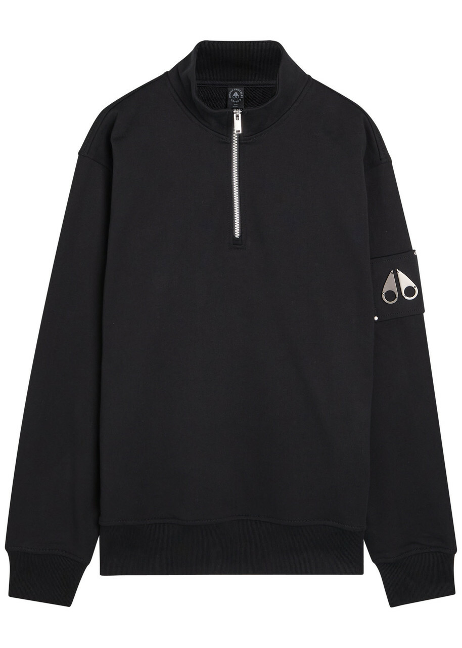 Moose Knuckles Hartsfield Half-zip Cotton Sweatshirt Black