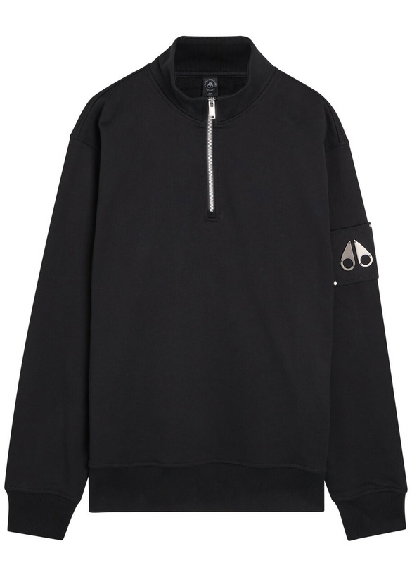Photo: Moose Knuckles Hartsfield Half-zip Cotton Sweatshirt Black