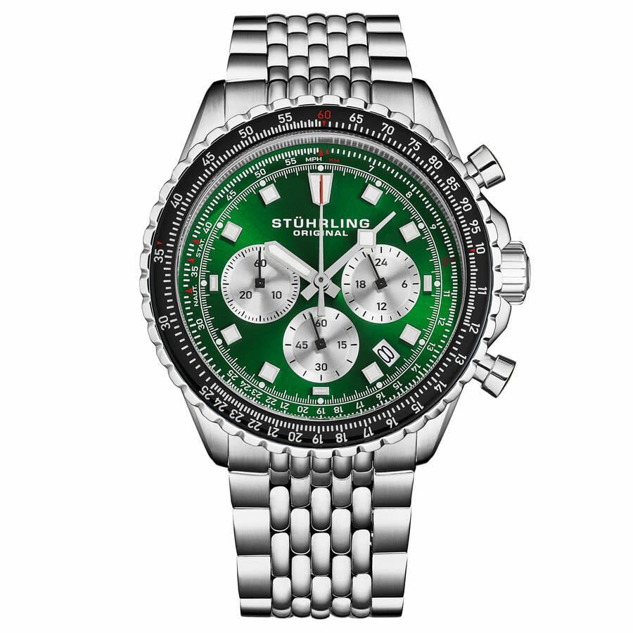 Stuhrling Original Monaco Chronograph Quartz Green Dial Mens