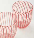 Aquazzura Casa Capri Stripe set of 2 glass tumblers