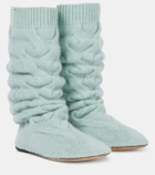 Loro Piana Cocooning cable-knit sock boots