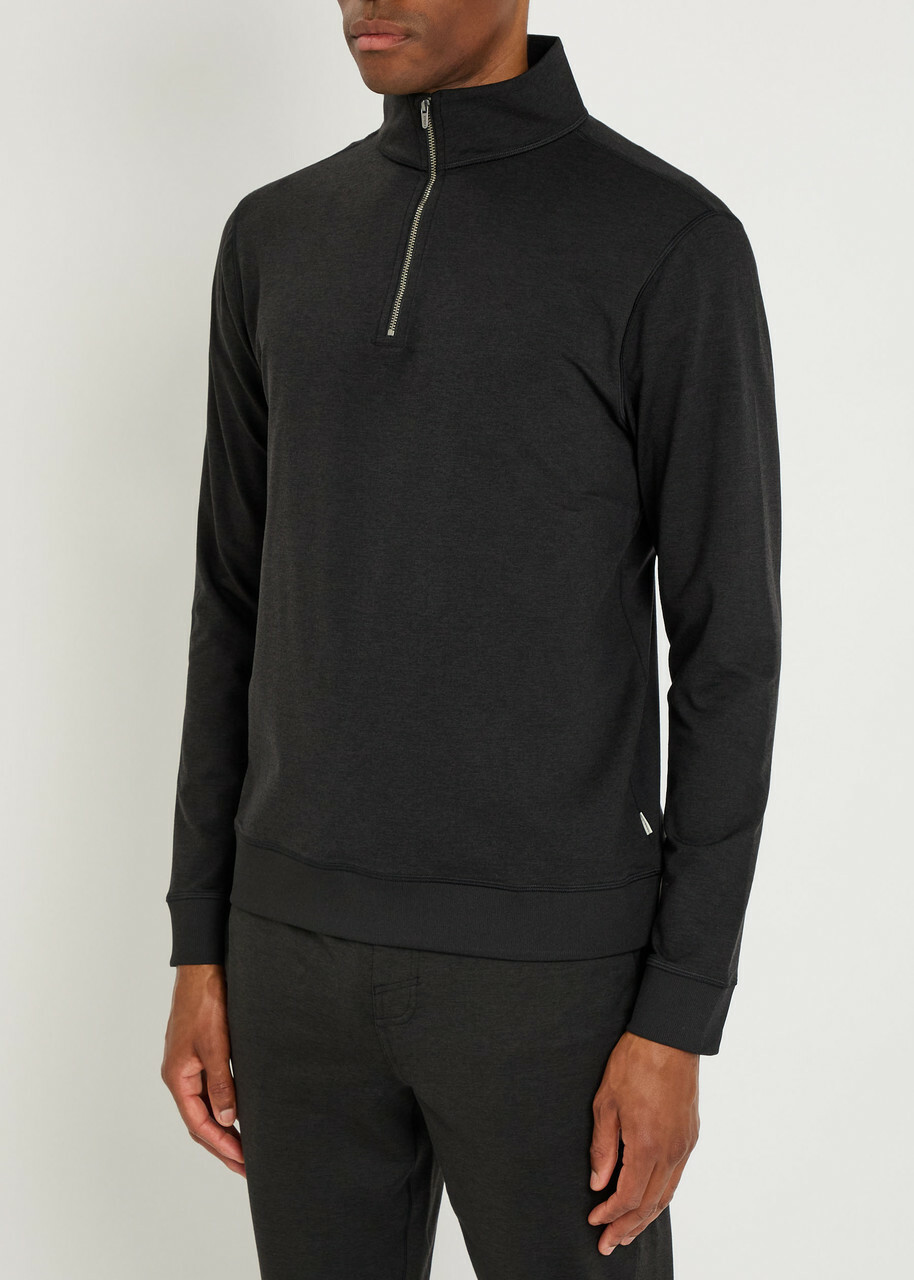 Vuori Coronado 1/2 Zip Stretch-jersey Sweatshirt Black