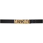 Moschino Black Logo Belt