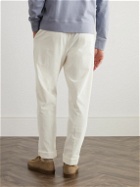 Officine Générale - Hugo Tapered Belted Cotton-Blend Corduroy Trousers - Neutrals