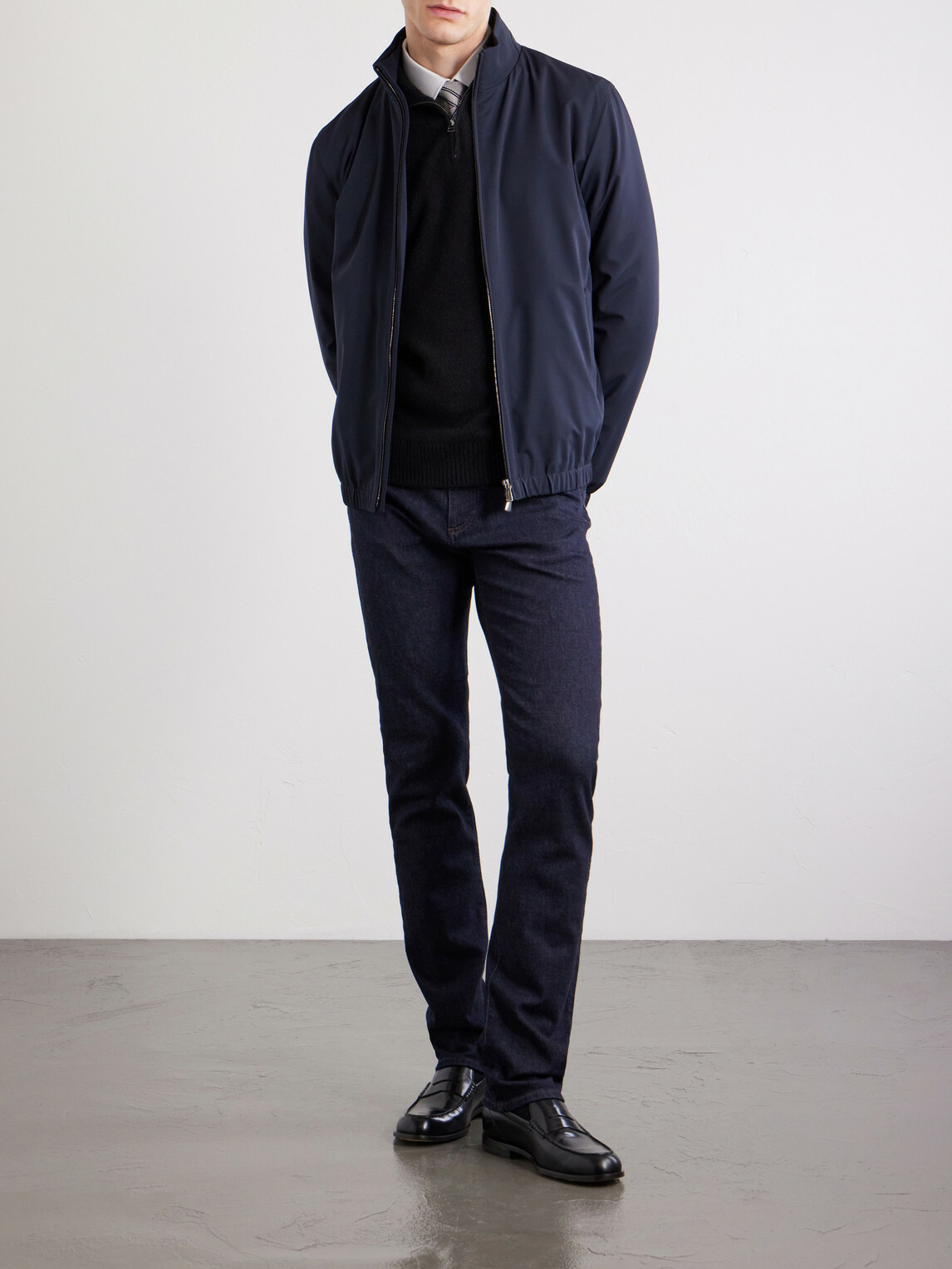 Thom Sweeney - Shell Bomber Jacket - Blue