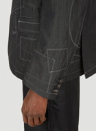 Pinstripe Stitching Blazer Jacket in Black