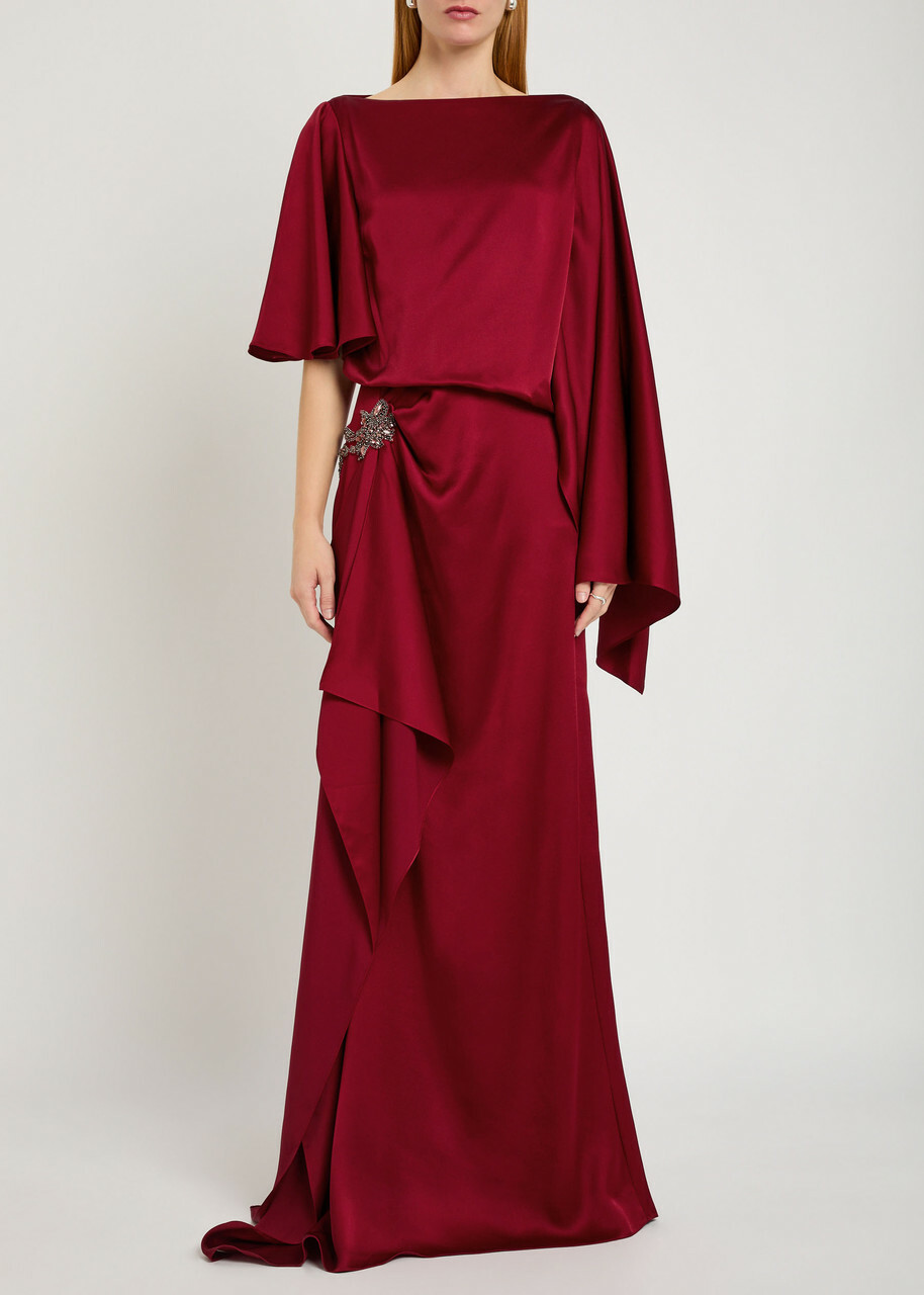 open lace back dress Erdem // Red & Multicolour Floral Dress  VSP Consignment
