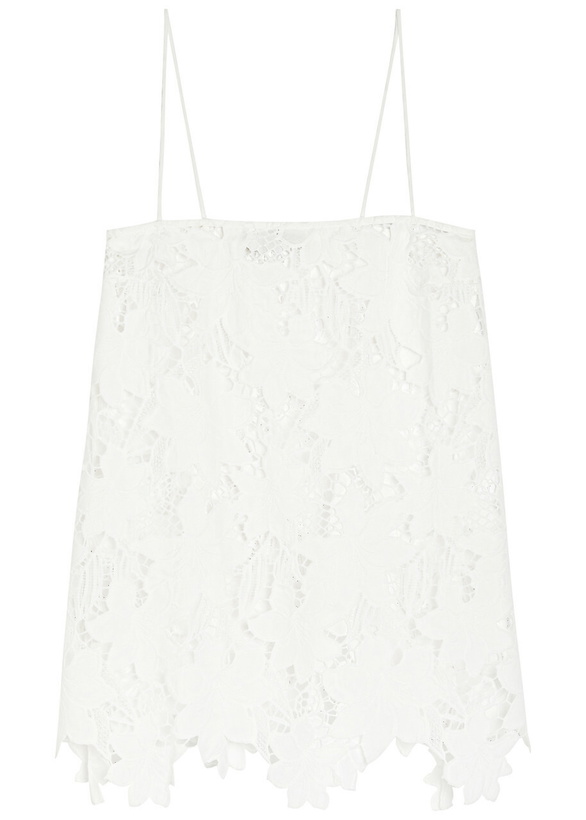 Photo: Solaqua Camilla Mini Embroidered Guipure-lace top White