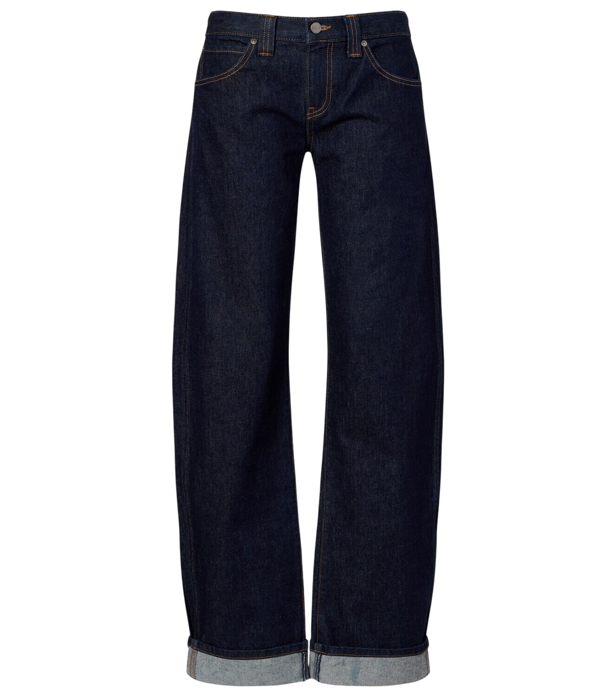 Khaite Blue Vanessa High-Rise Straight Jeans Khaite