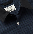 Acne Studios - Twill-Panelled Checked Wool-Blend Shirt Jacket - Blue