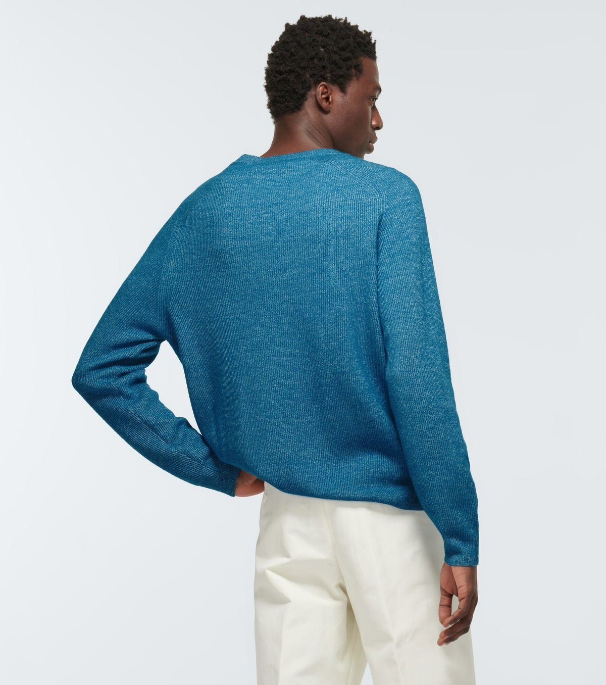 美品 イタリア製 Loro Piana コットンニット 50 M ブルーグリーン 美品 イタリア製 Loro Piana コットンニット 50 M ブルーグリーン