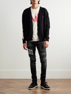 AMIRI - Skinny-Fit Logo-Appliquéd Distressed Embroidered Jeans - Black