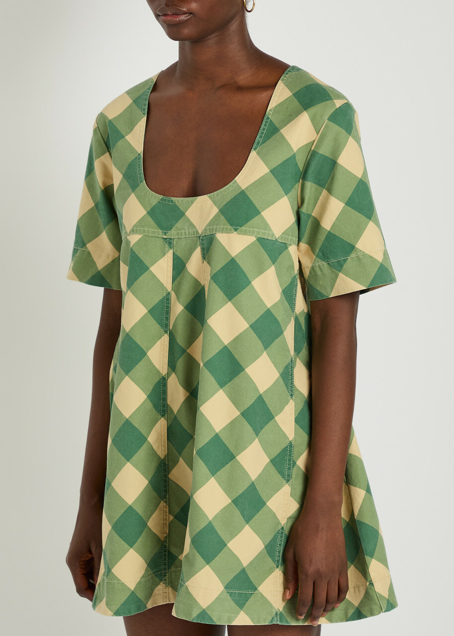 Damson Madder Bridget Reversible Cotton Mini Dress Multicoloured