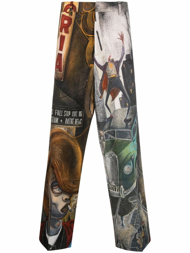 Photo: Charles Jeffrey Loverboy Multicolour Dead End-Print Organic Cotton Trousers