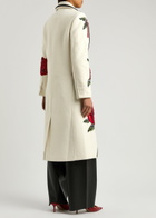 Alice + Olivia Ivan Embellished Floral Appliquéd Felt Coat White