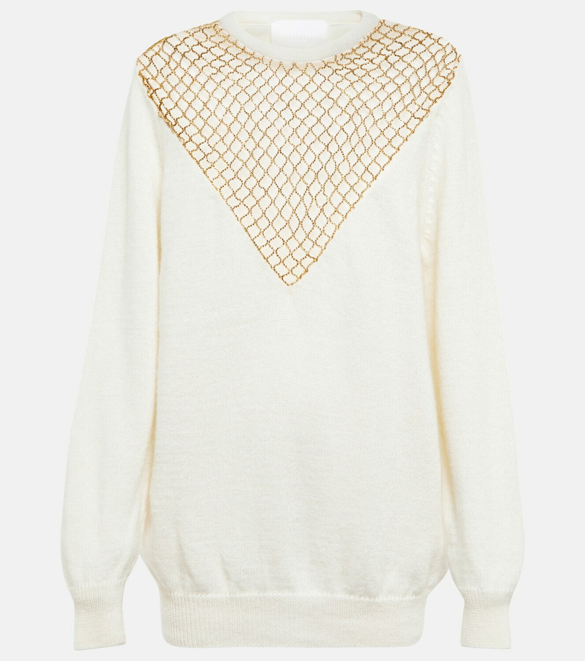 Costarellos Luna mohair-blend embellished sweater