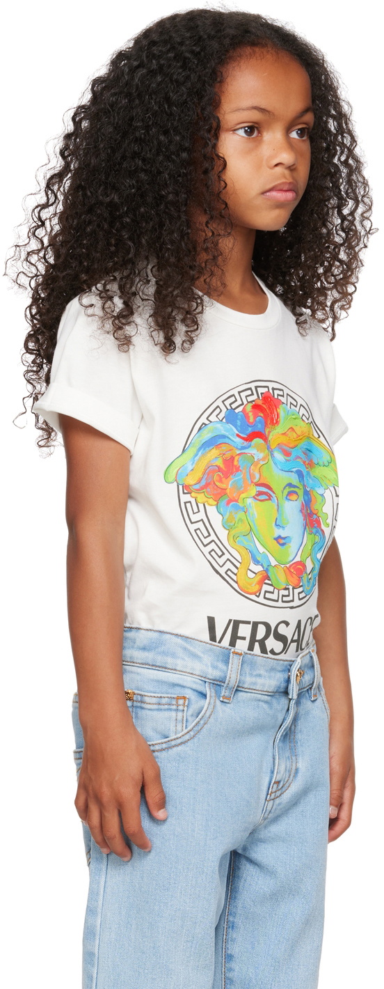 Medusa Cotton Jersey T Shirt in Black - Versace Kids