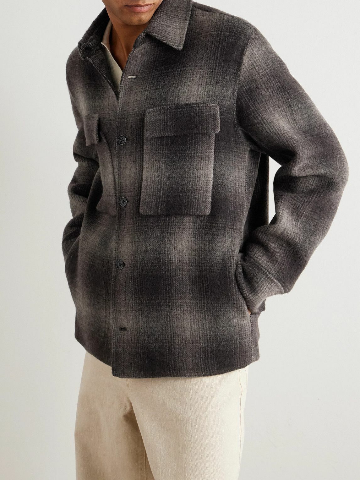 Rag & Bone - Austin Checked Wool-Blend Shirt Jacket - Brown