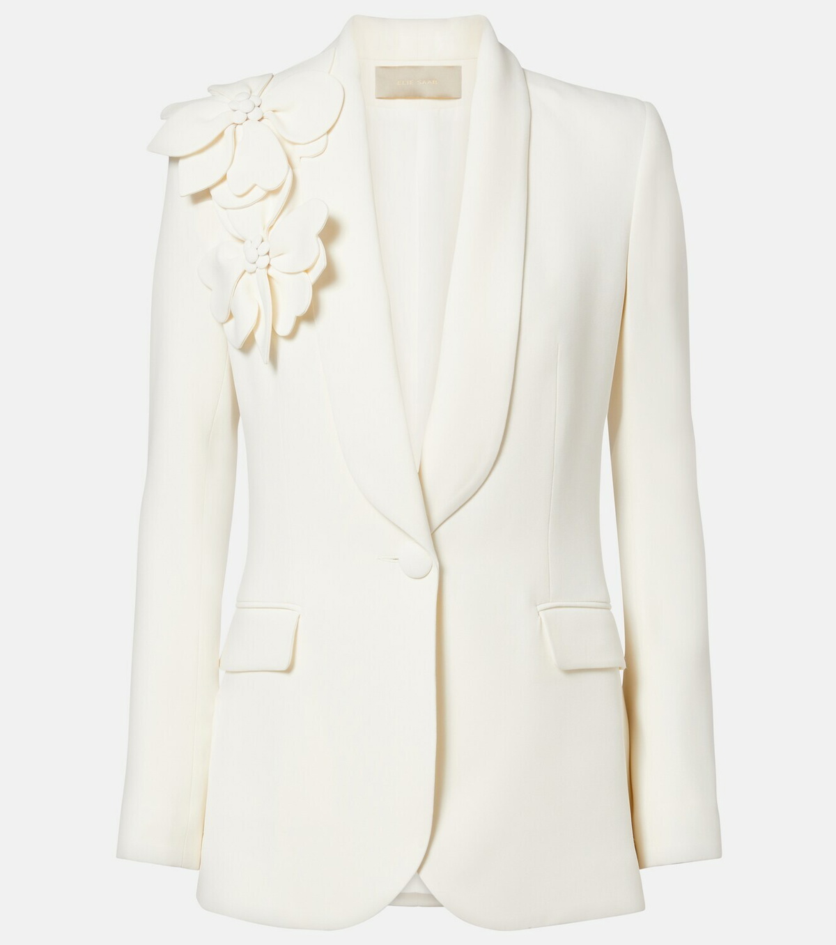 Elie Saab Floral-appliqué cady blazer