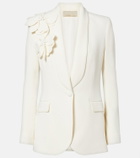 Elie Saab Floral-appliqué cady blazer