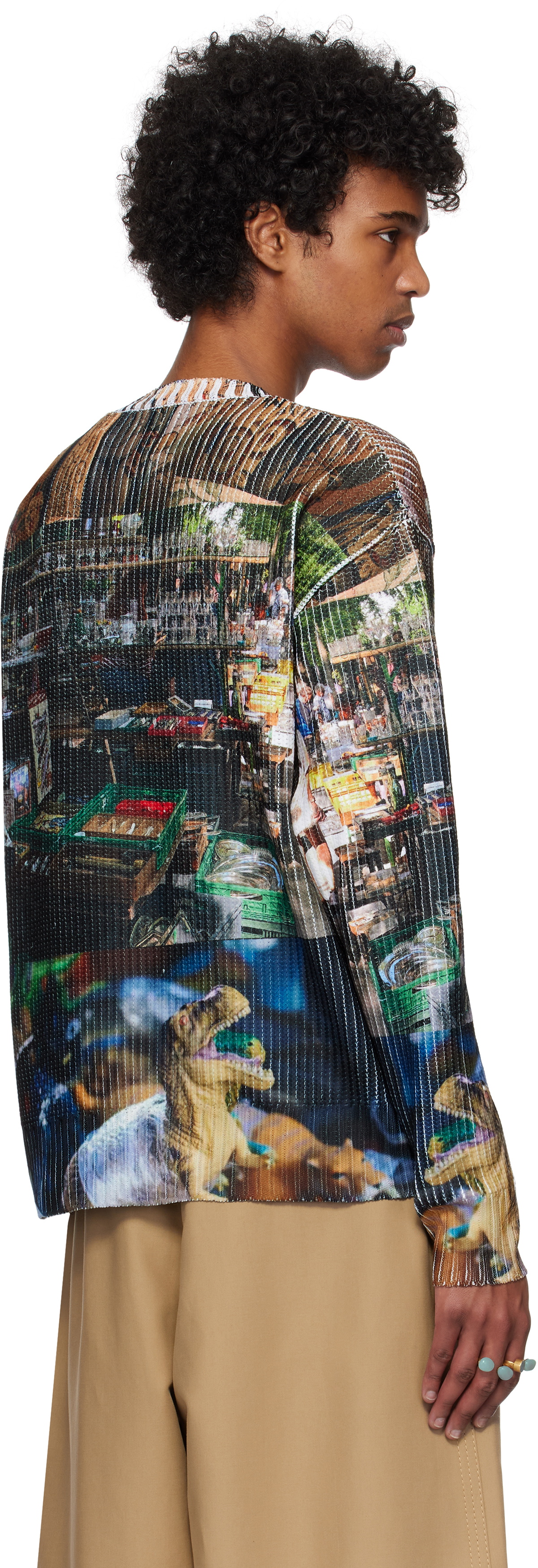 Khoki Multicolor Collage Printed Knit Sweater