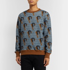 Undercover - Valentino Printed Loopback Cotton-Jersey Sweatshirt - Blue