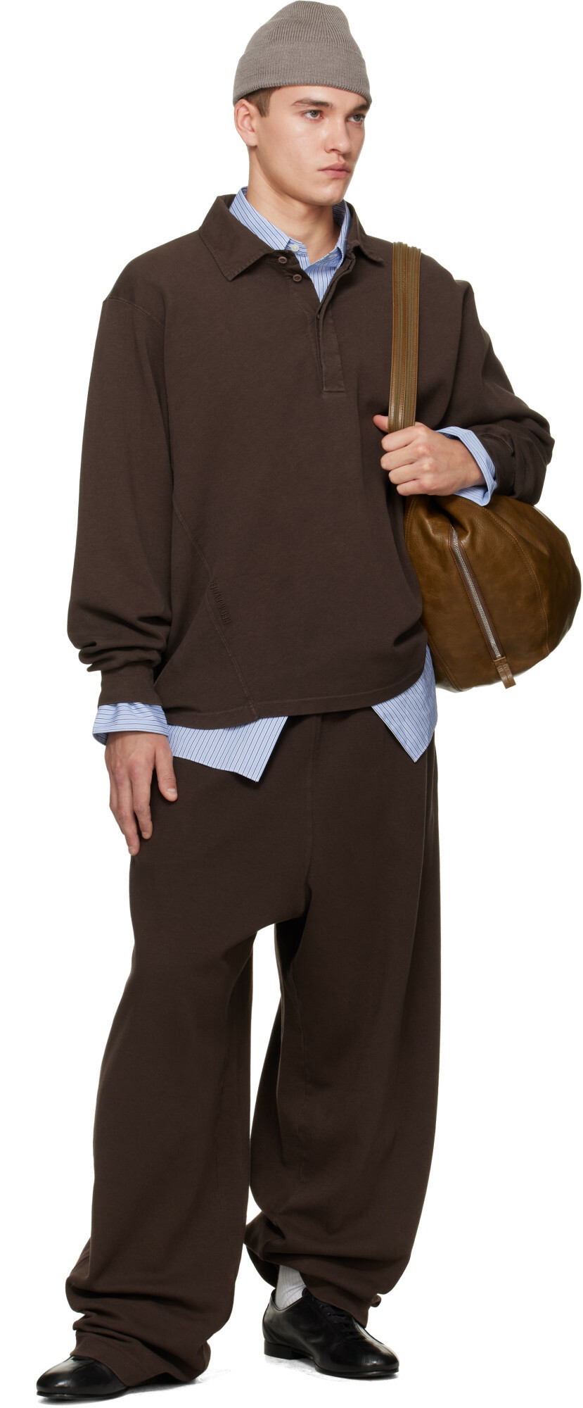 Hed Mayner Brown Embroidered Sweatpants