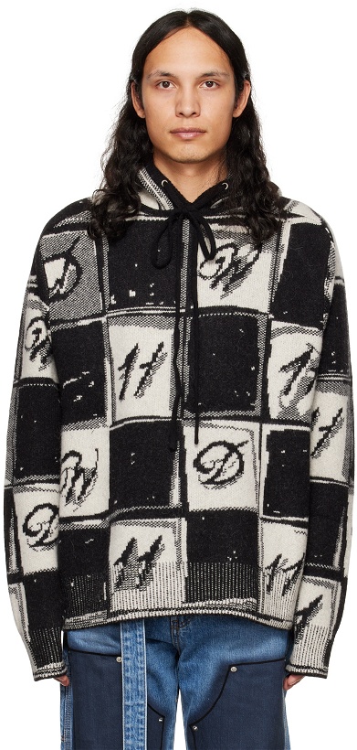 Photo: We11done Black Chess Board Graphic Hoodie