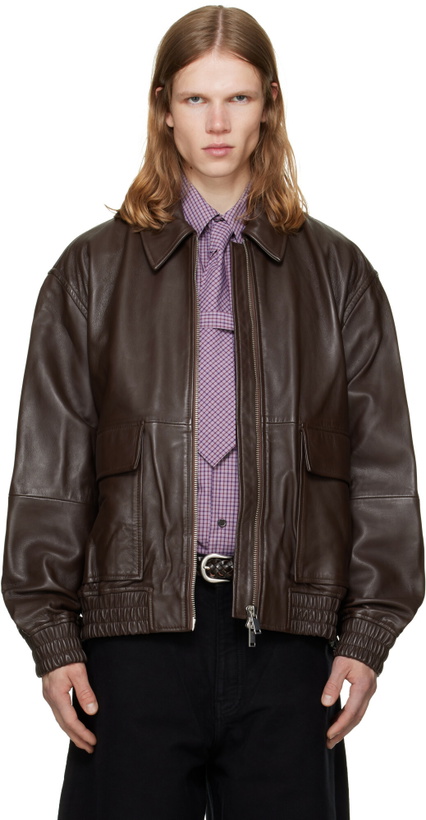 Photo: Studio Nicholson Brown Piston Leather Jacket