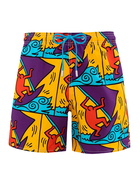 MC2 Saint Barth Man Mid-length Gustavia Swim-shorts With Keith Haring Design Placed Print| Keith Haring Special Edition
