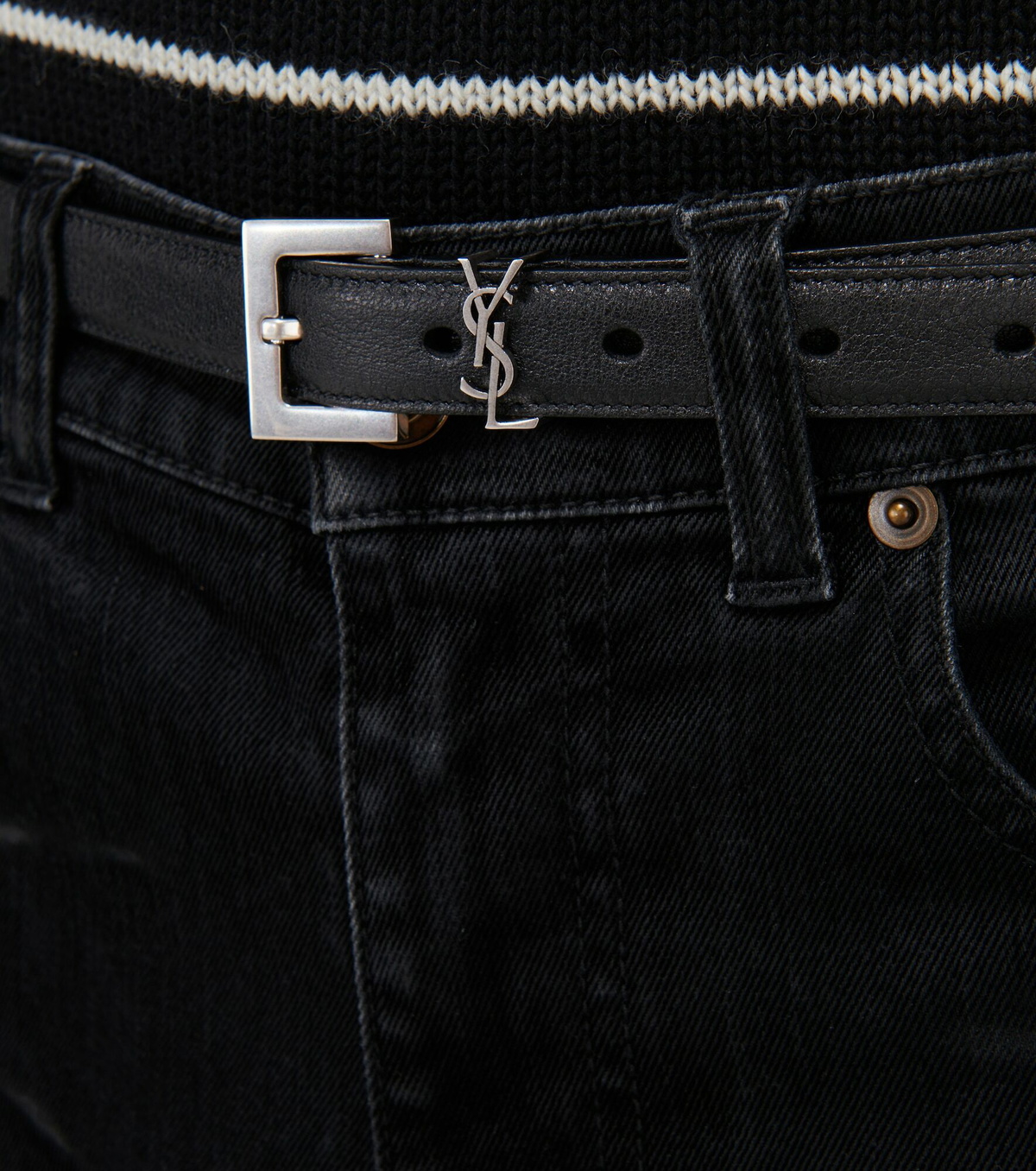 saint laurent silver belt